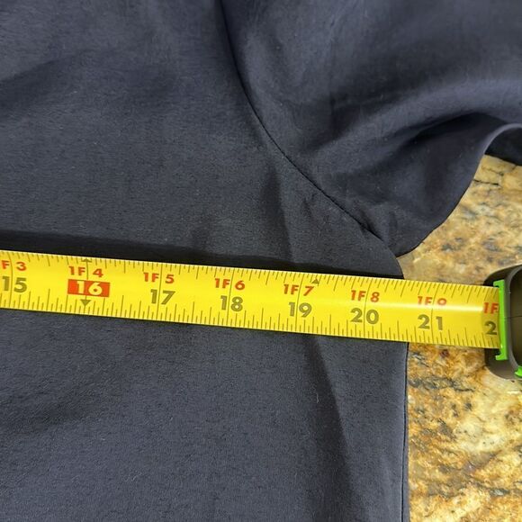 COS Navy Blue Long Sleeve Notch Neck Blouse Top Size 6 - Picture 8 of 10